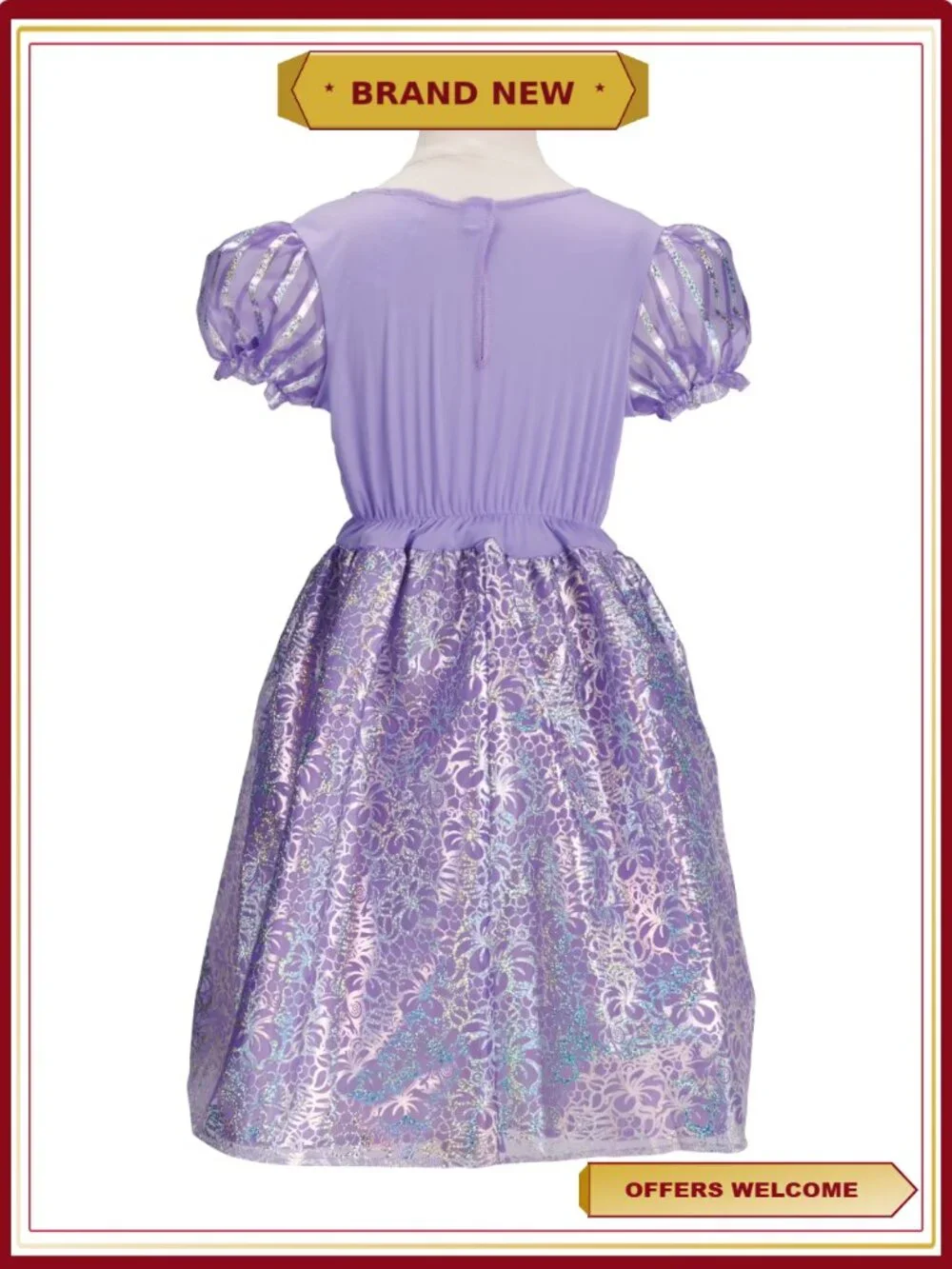 Disney Princess Rapunzel Play Dress Costume Pretend Play Child Size 4-6X
